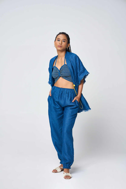 Amalfi Blue 3-Piece Linen Co-ord Set