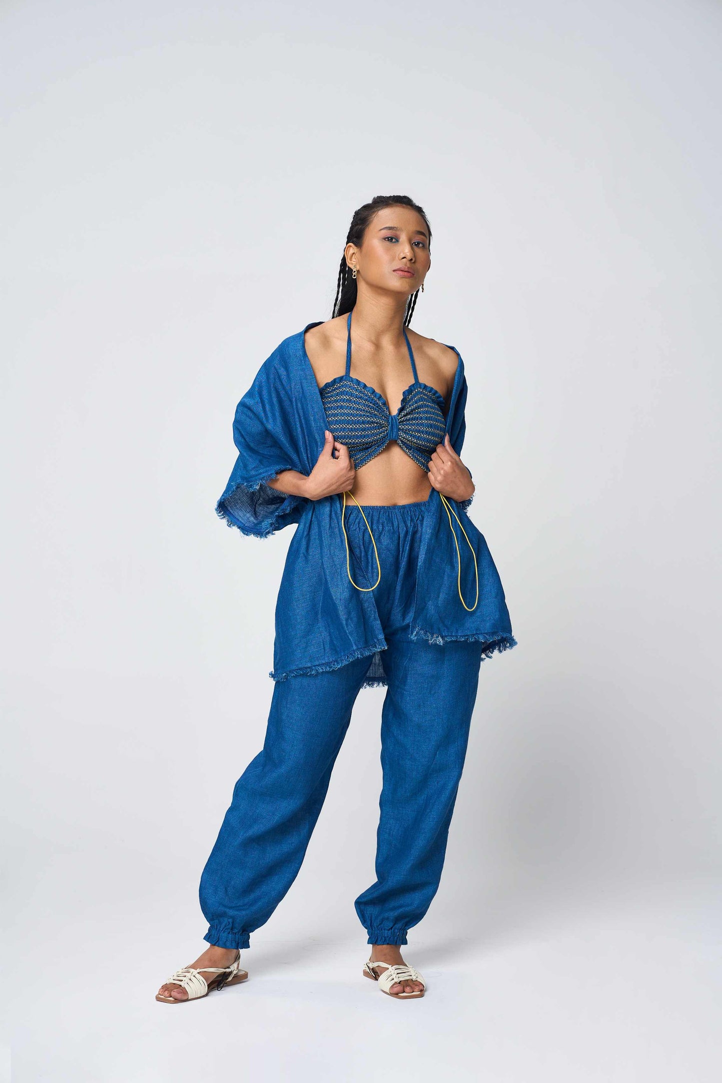 Amalfi Blue 3-Piece Linen Co-ord Set